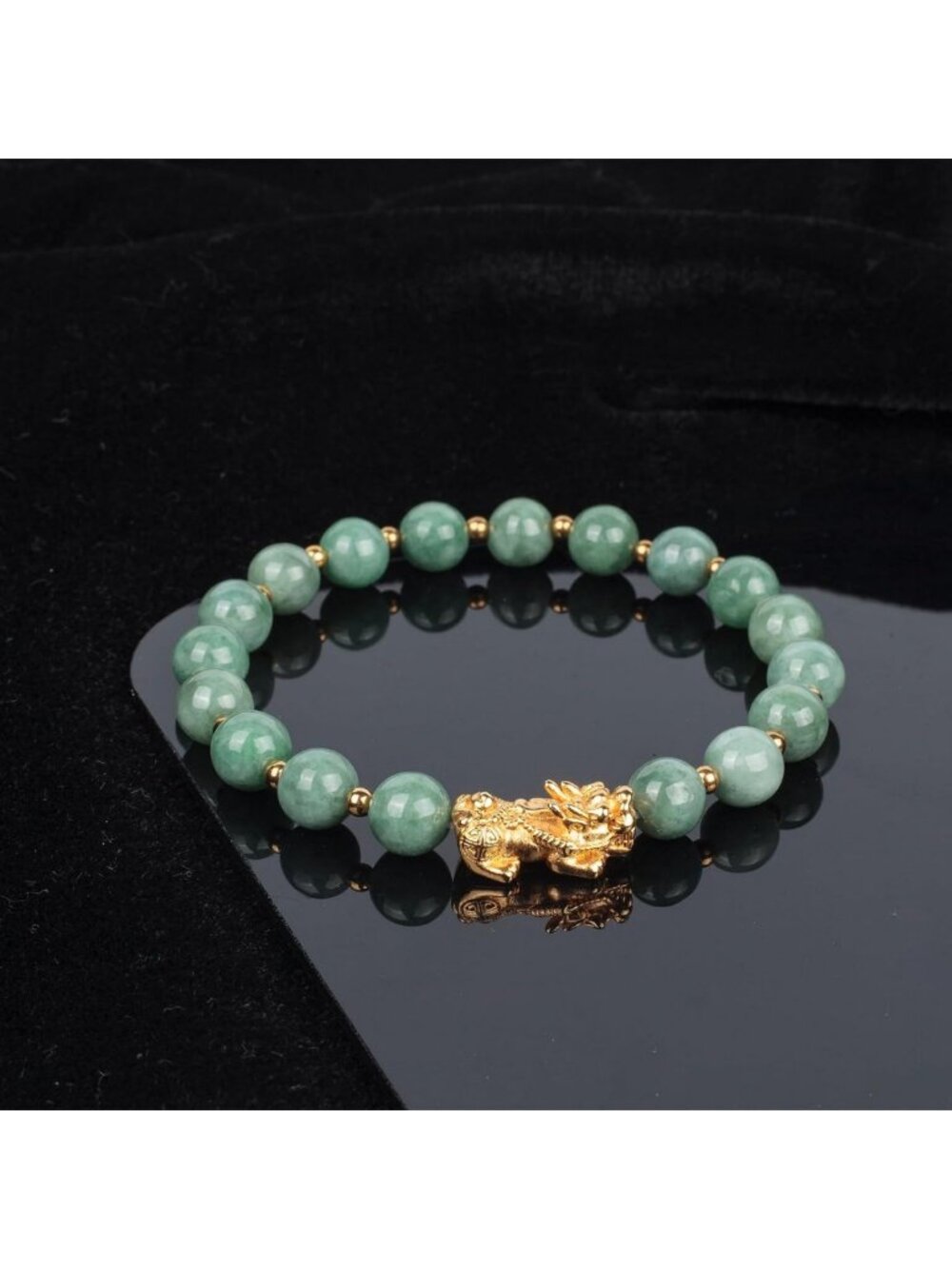 Green Real Jade Wealth Bracelet for Women - Attract Luck & Prosperity Jewelry - Picture 2 of 6